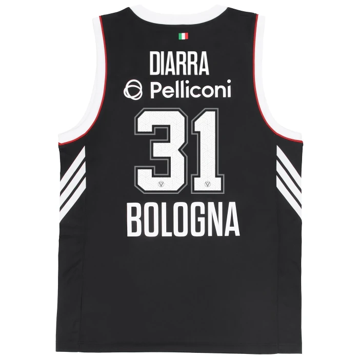 VIRTUS BOLOGNA BLACK EUROLEAGUE JERSEY 25/26