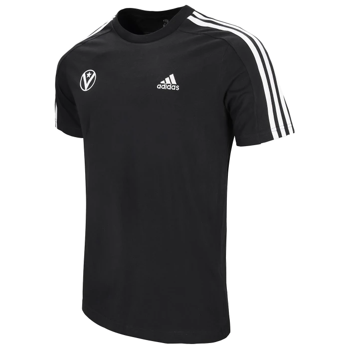 VIRTUS BOLOGNA BLACK LOGO ESSENTIAL T-SHIRT 24/25
