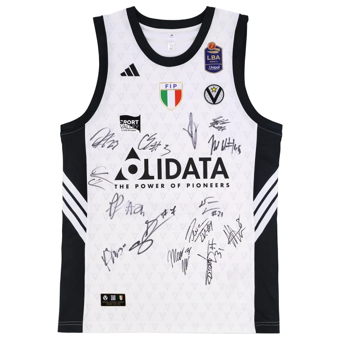 VIRTUS BOLOGNA WHITE AUTOGRAPHED LBA JERSEY 25/26